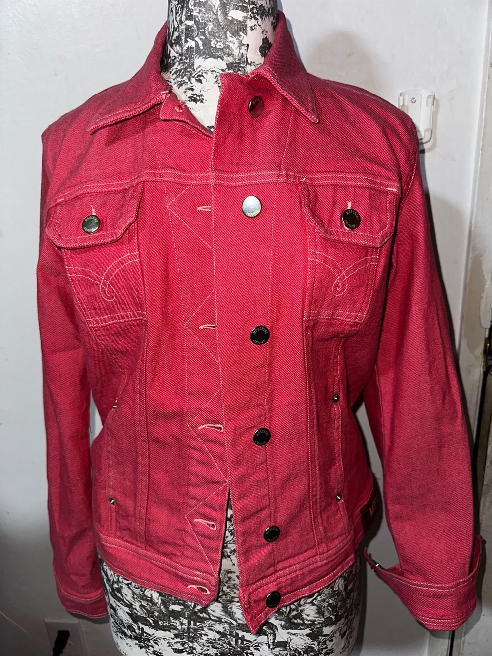 Moschino Red Denim Jacket